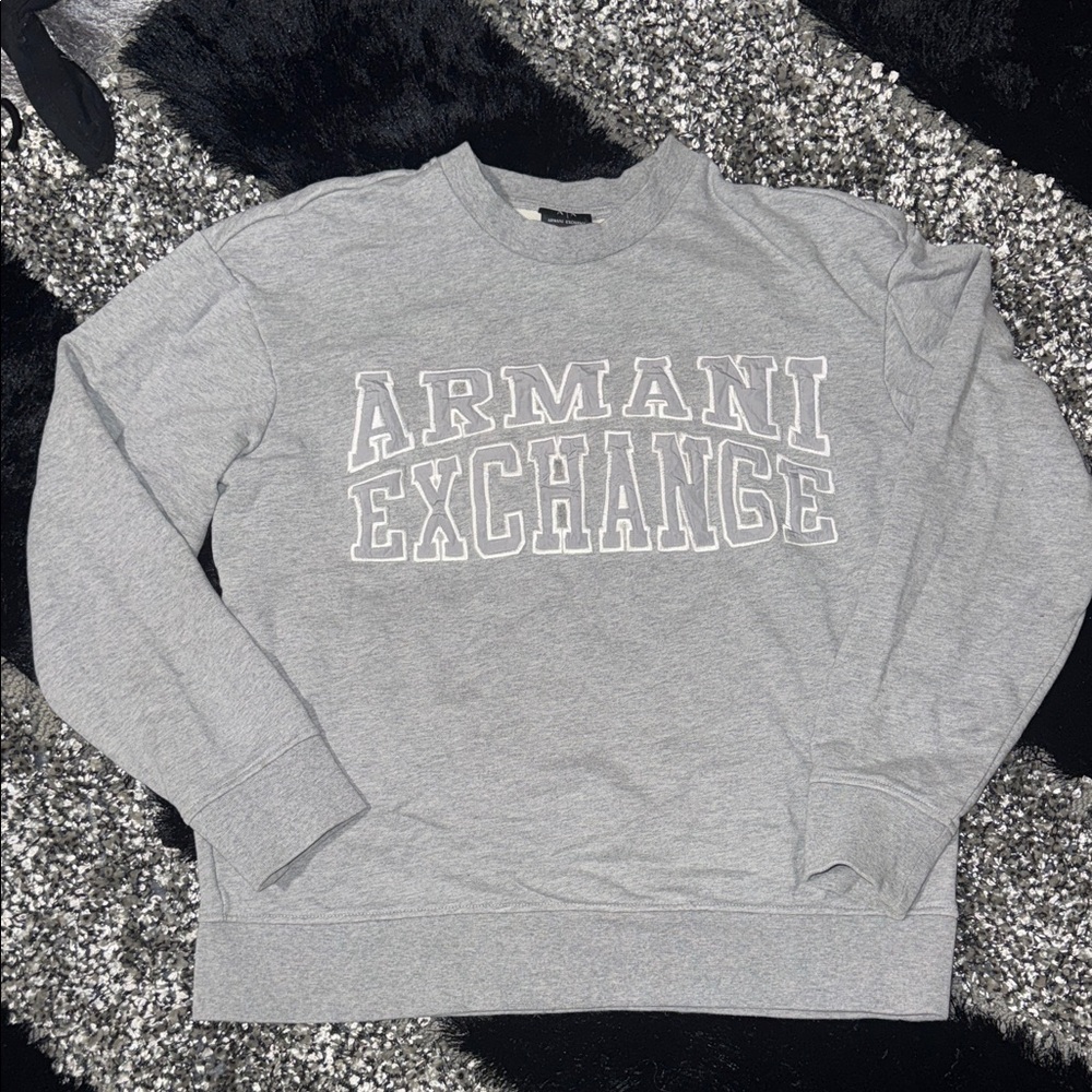 Armani Exchange Men's Gray Crewneck Sweater